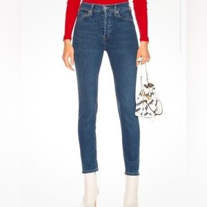 RE/DONE Women's Size 26 High Rise Skinny Crop Ankle Stretch Button Fly Jean NWOT